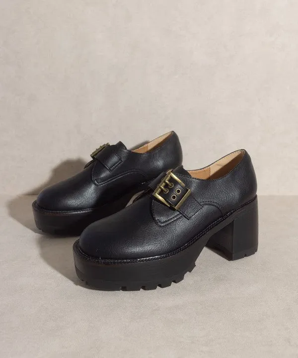 Sarah   Buckled Platform Loafers