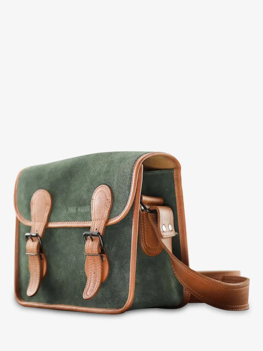 shoulder bags for women Brown,Green - LaSacoche S Pampa Light Brown Forest Green | PAUL MARIUS