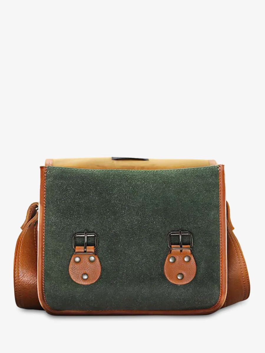 shoulder bags for women Brown,Green - LaSacoche S Pampa Light Brown Forest Green | PAUL MARIUS