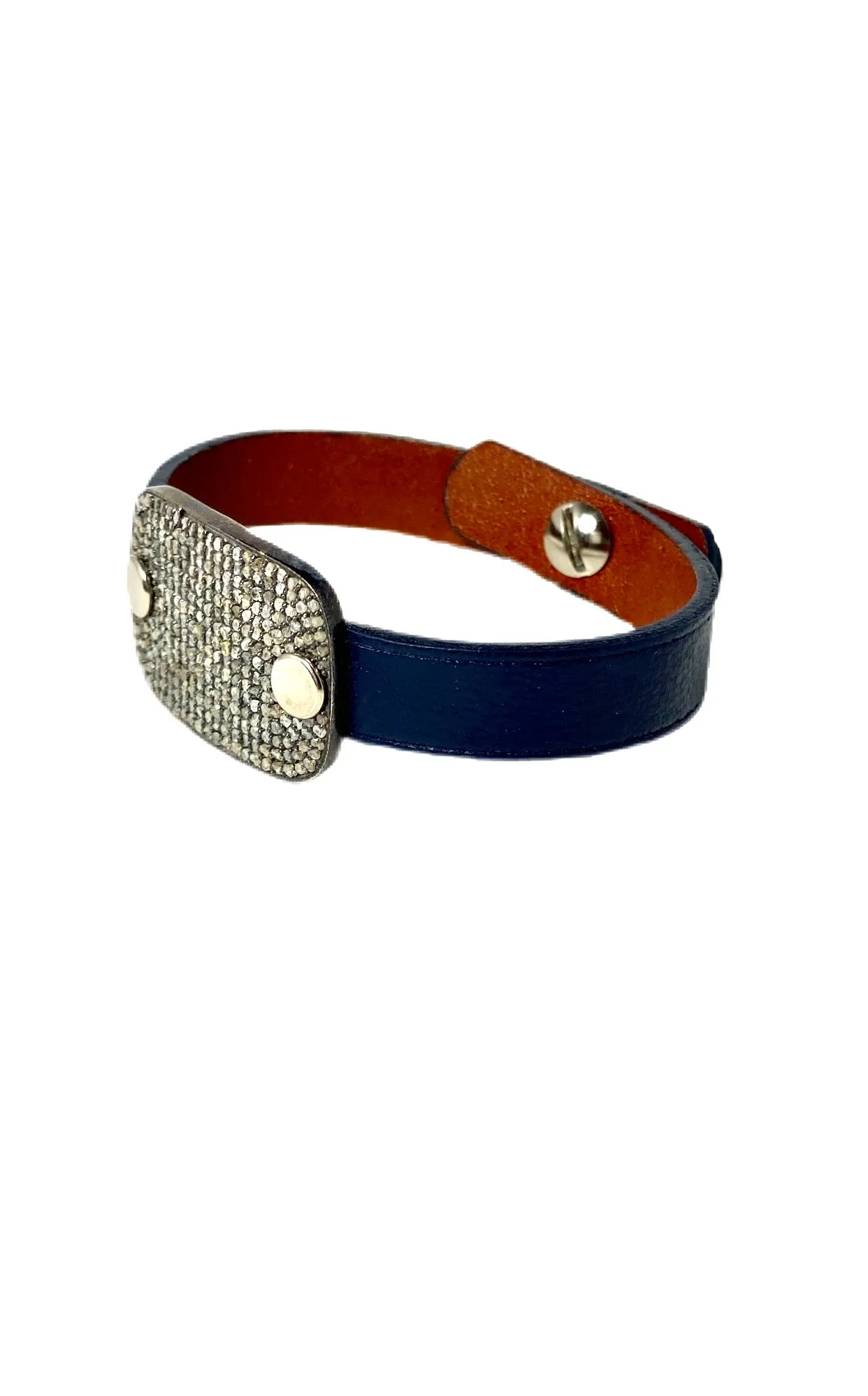 S.Row Designs Pave Diamond Leather Bracelet