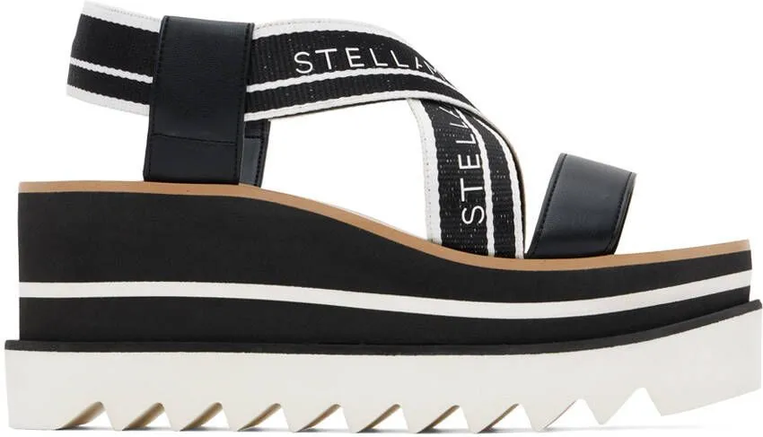 Stella McCartney Black & White Sneakelyse Platform Heeled Sandals