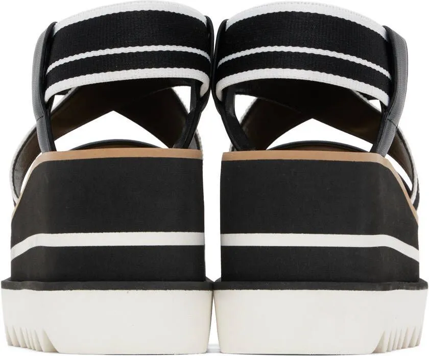 Stella McCartney Black & White Sneakelyse Platform Heeled Sandals