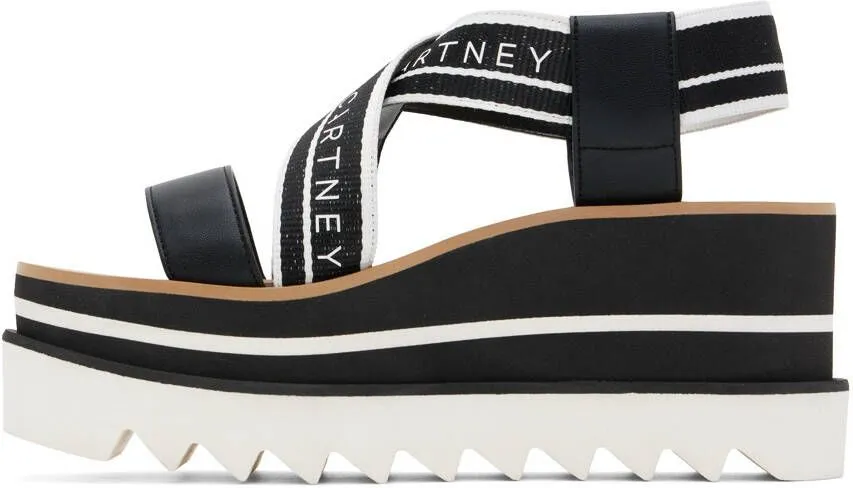 Stella McCartney Black & White Sneakelyse Platform Heeled Sandals