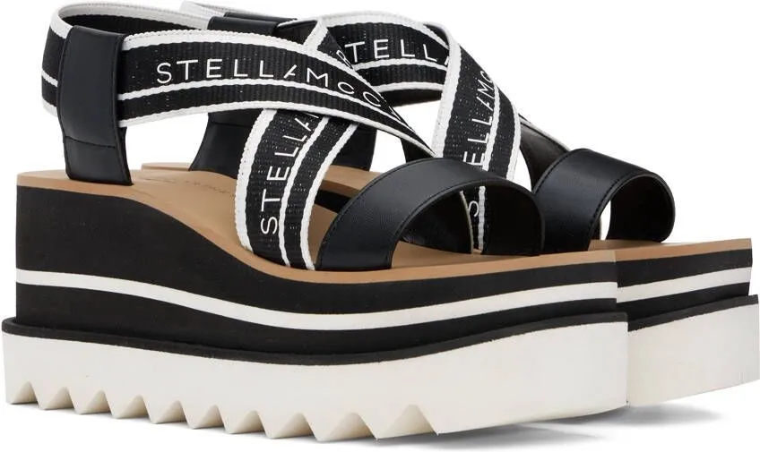 Stella McCartney Black & White Sneakelyse Platform Heeled Sandals