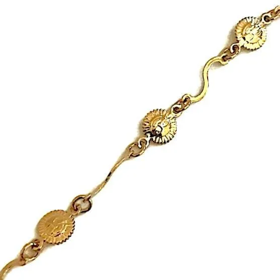 Sunshine design anklet 18kts of gold plated