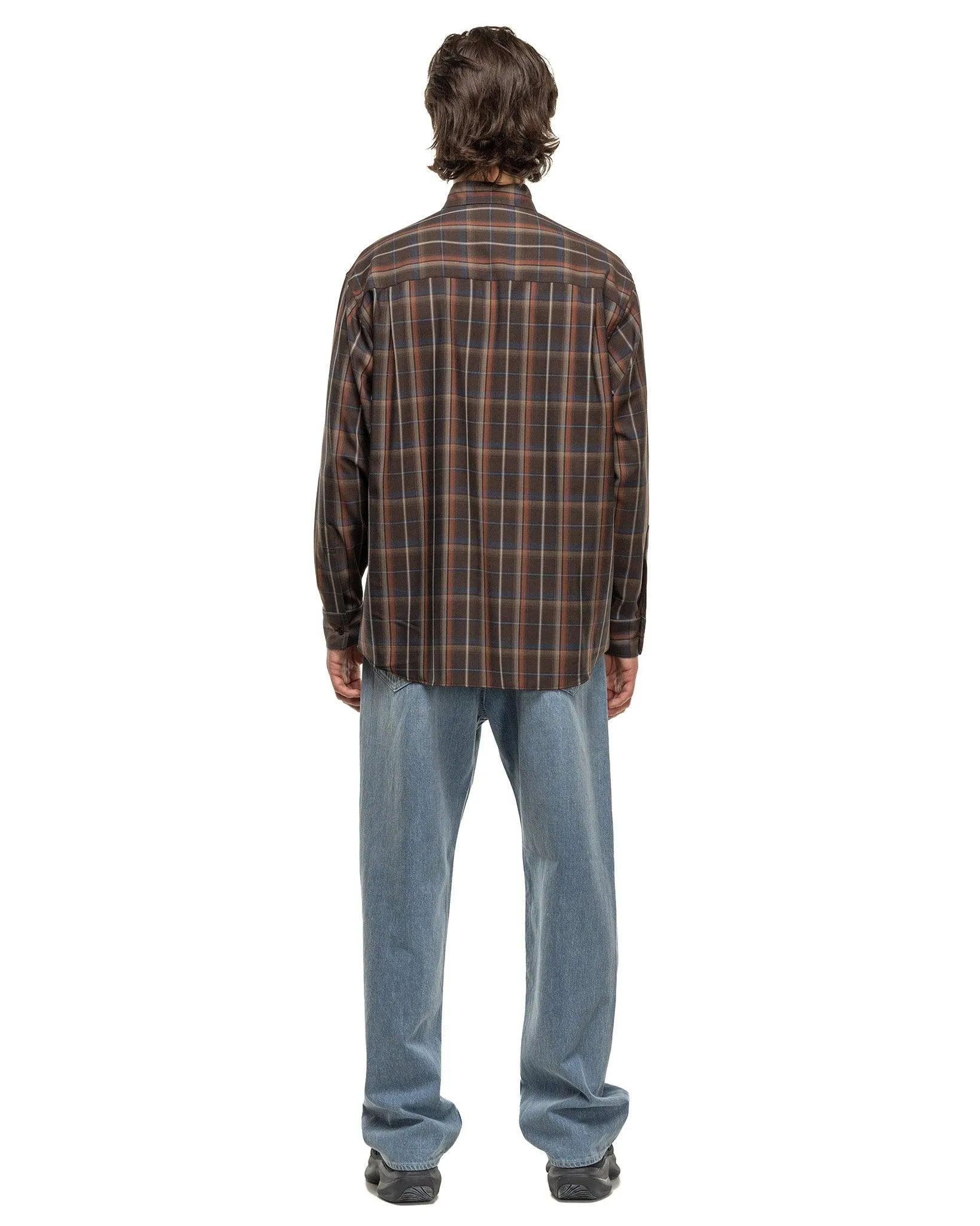 Super Light Wool Check Shirt Dark Brown Check