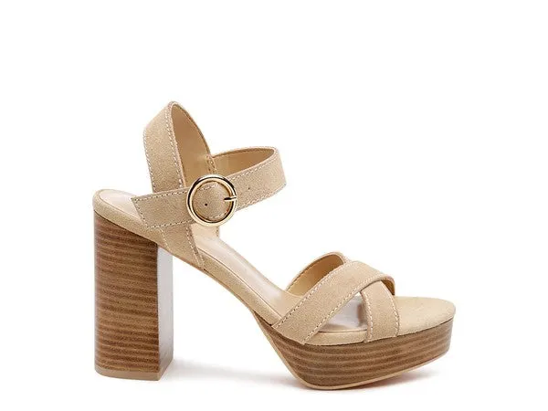 Teagan Suede Black Heel Sandal