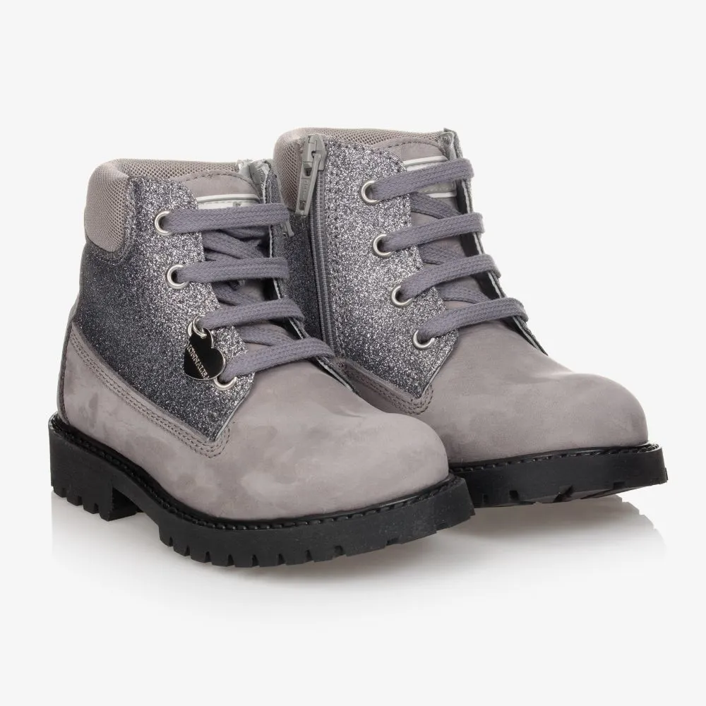 Teen Leather Glitter Boots