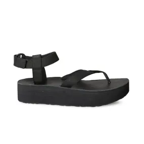 Teva Flatform Leather Black Sandal - Women's