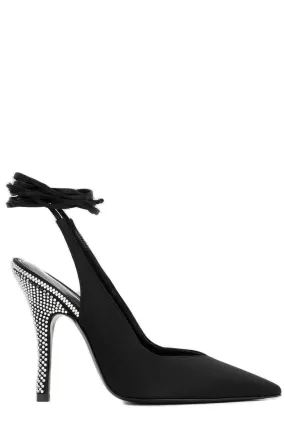 The Attico Venus Embellished Pointed-Toe Pumps