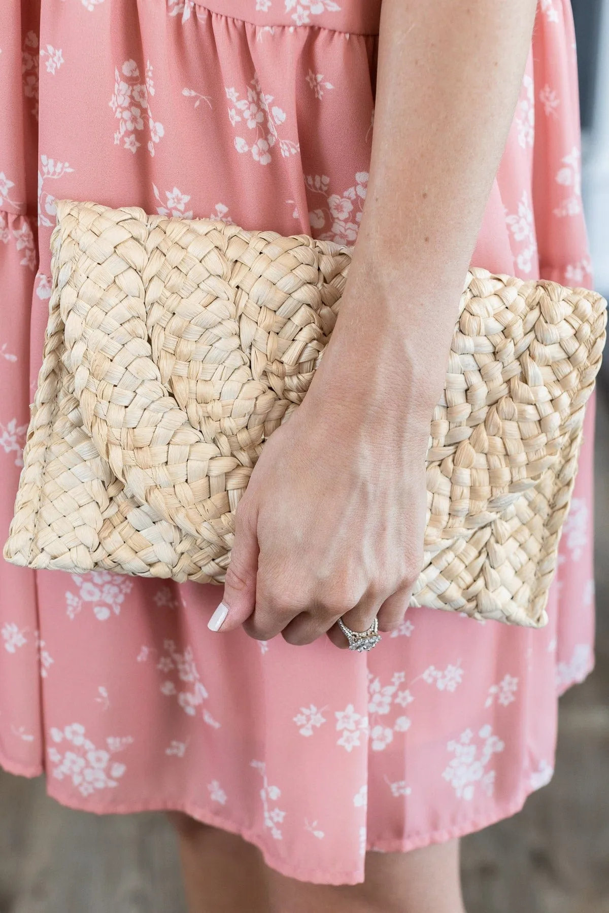 True Love Stories Woven Clutch- Natural