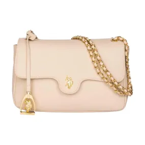 U. S. Polo ASSN BEUJE6372 WVP525 JONES Flap Crossbody Bag Beige