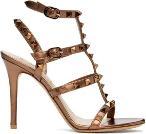 Valentino Garavani Bronze Rockstud Heeled Sandals