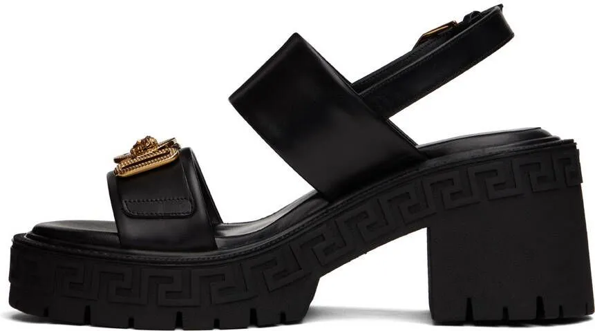 Versace Black Medusa Biggie Heeled Sandals