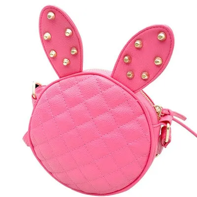 Vintage rivet mini leather handbags Rabbit Ear ladies party purse clutches women small crossbody shoulder messenger bags