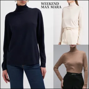 Weekend Max Mara  |Casual Style Wool Silk Blended Fabrics Long Sleeves