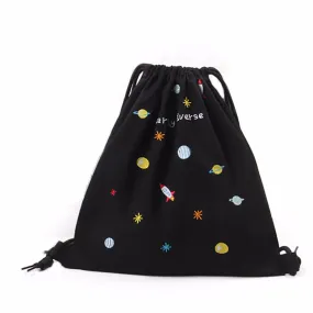 Women backpack Printing Beam Port Drawstring Backpack For Girl Student School Canvas backpacks girls bag