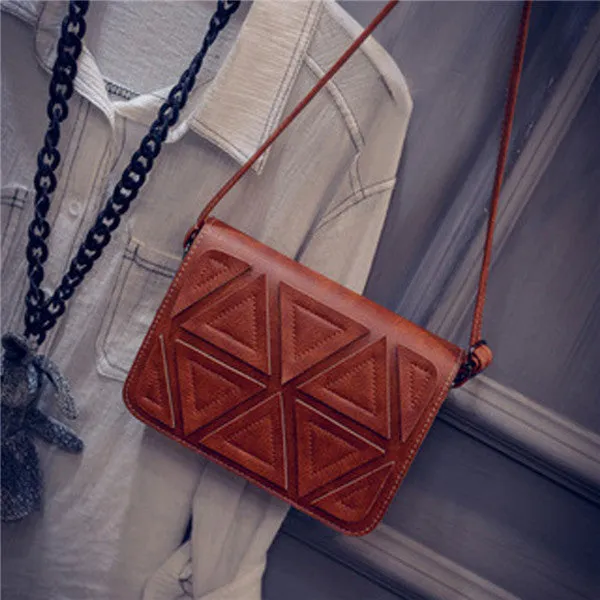 Women bag Triangle Stitching Retro Shoulder messenger bags hbags women famousleather hbag designer