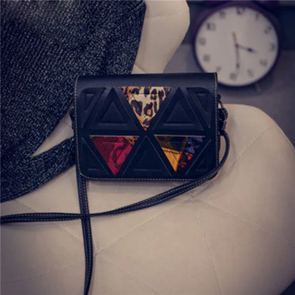 Women bag Triangle Stitching Retro Shoulder messenger bags hbags women famousleather hbag designer