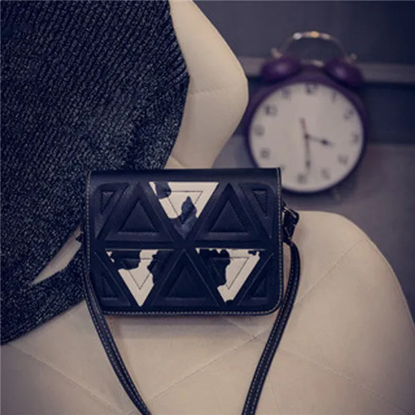 Women bag Triangle Stitching Retro Shoulder messenger bags hbags women famousleather hbag designer