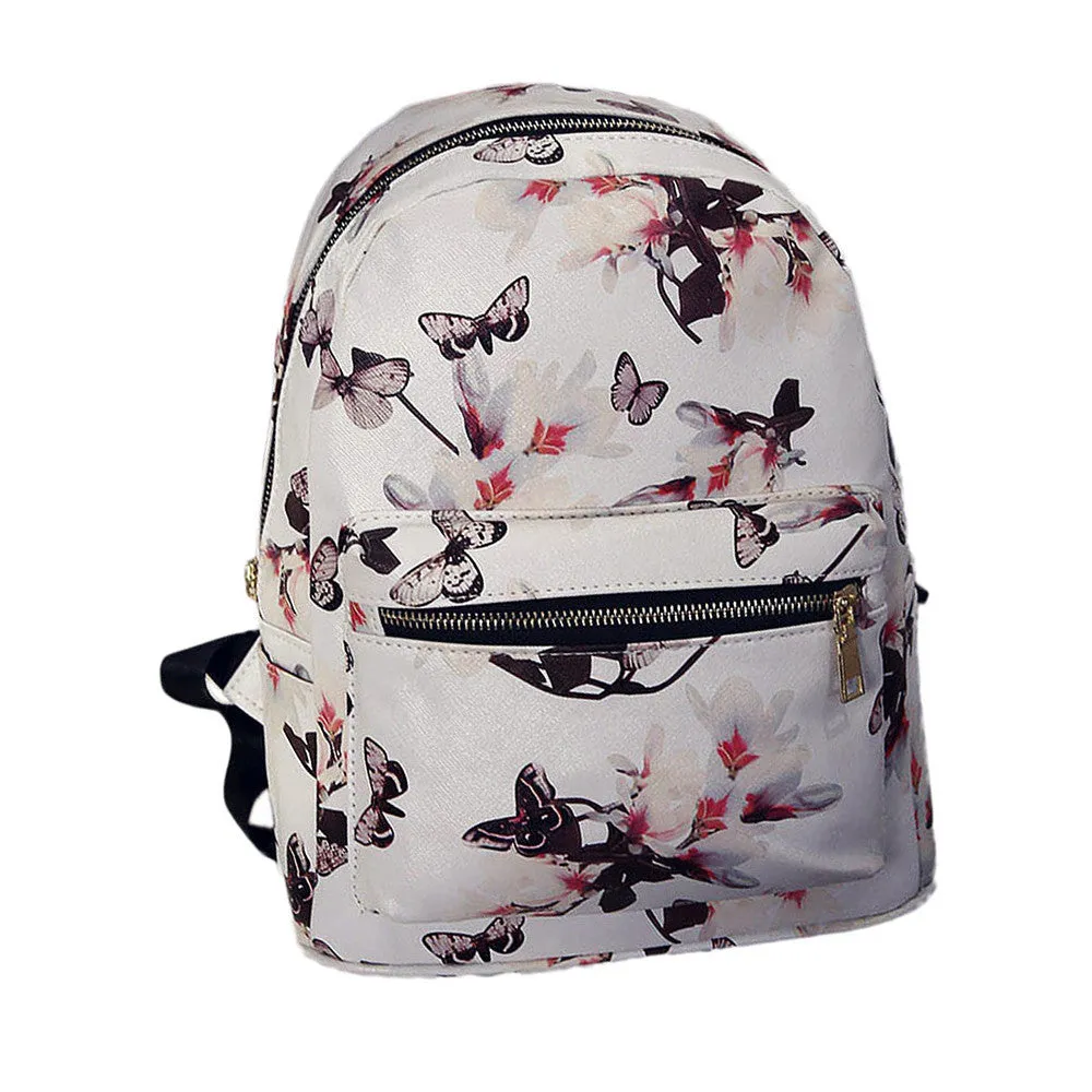 Women Floral Butterfly Printing Backpacks for women Shoulder School Travel Bag Ruckback with Zipper