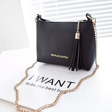Women PU Leather Handbags Tassel Mini Shell bags Candy Chain Bags Ladies Women's Messenger bags Bolsos Mujer