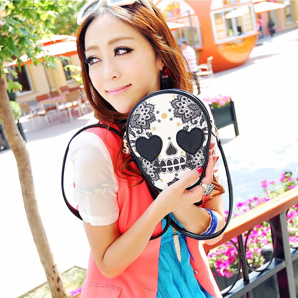 Women's Handbags Black Skull Mini Shoulder Bag Messenger Bags Handbag Borse Bolsa Feminina